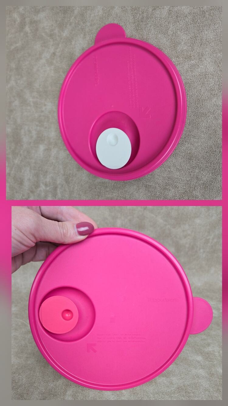 2 Pink Tupperware CrystalWave Seals ~ Lids # 2